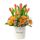 Regala flores 10 tulipanes naranja y flores en sombrerera crema mediana Rosatel