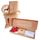 Flores para enamorar caja natural Rosatel con 6 rosas rojas y peluche Bowie Rosatel
