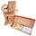 Florerías online caja natural Rosatel con 6 tulipanes naranja y peluche Bowie Rosatel