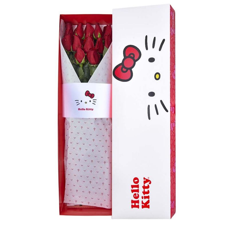 caja-lazos-hello-kitty-con-12-rosas-rojas