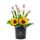Flores 6 tulipanes rosados en sombrerera negra mediana Rosatel