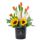 Flores 6 tulipanes naranja en sombrerera negra mediana Rosatel