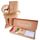 Flores para enamorar caja natural Rosatel con 6 rosas rosadas y peluche Bowie Rosatel