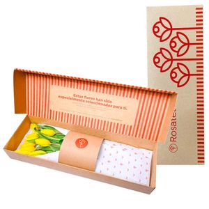 Caja Natural Rosatel Nueva Edición con 9 Tulipanes