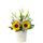 Sombrerera crema mediana con 6 tulipanes blancos y girasoles Rosatel