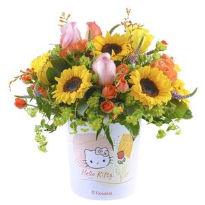 Sombrerera Línea Floral Hello Kitty Girasoles y Flores