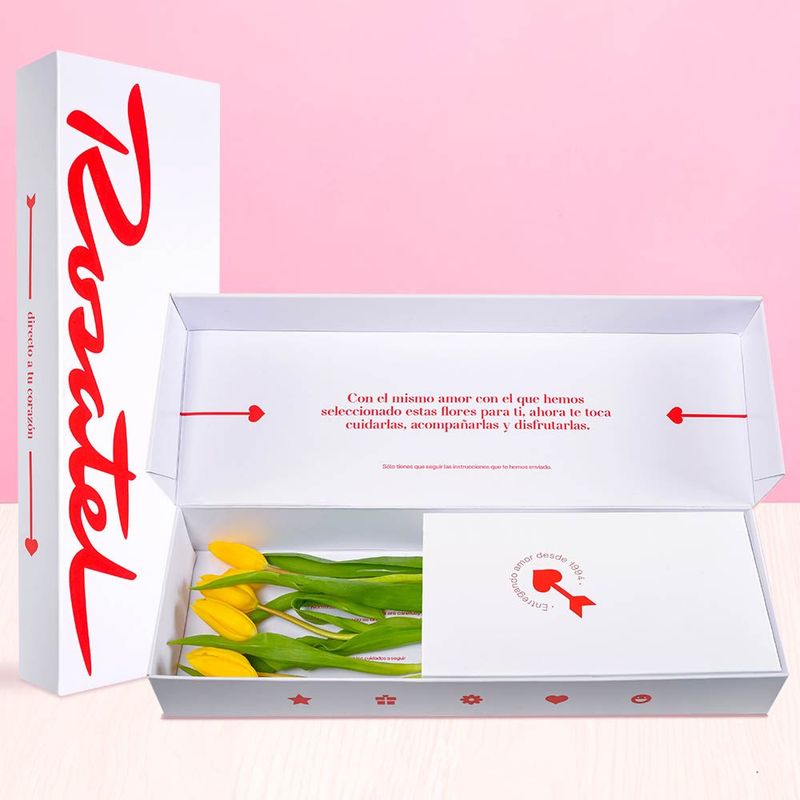 caja-rosatel-con-6-tulipanes-amarillos