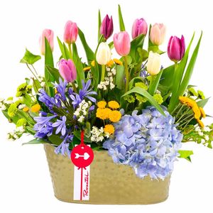 Arreglo Vintage Encanto de Tulipanes