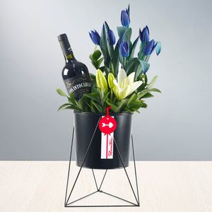 Arreglo de Tulipanes Vino Los Intocables