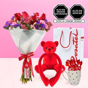Ramo de Flores Peluche y Chocolates