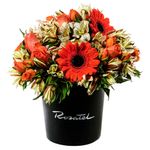 Sombrerera Negra Mediana con Rosas y Flores Rosatel