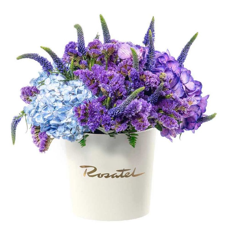 Sombrerera Crema Mediana con Flores Rosatel