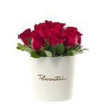 Florerías en Lima sombrerera crema con 10 rosas rojas Rosatel