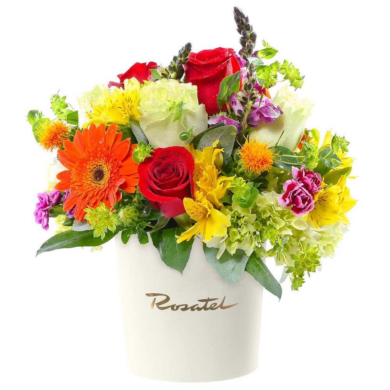 florería sombrerera crema con rosas primaverales Rosatel