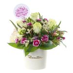 Regalos para recién nacido sombrerera crema mediana con rosas verdes es una niña Rosatel