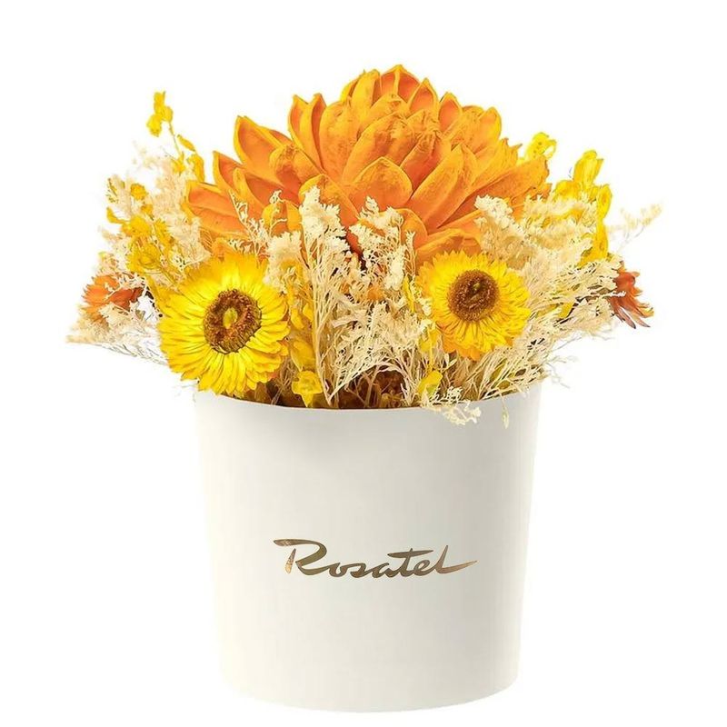 Flores amarillas sombrerera con flor maguei Rosatel