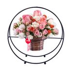 Flores de cumpleaños rosas y mini rosas en canasta detalle aro Rosatel