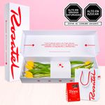 Caja con 9 Tulipanes Amarillos y Chocolates bom Rosatel