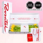 Caja con 15 Tulipanes Amarillos y Chocolates bom Rosatel